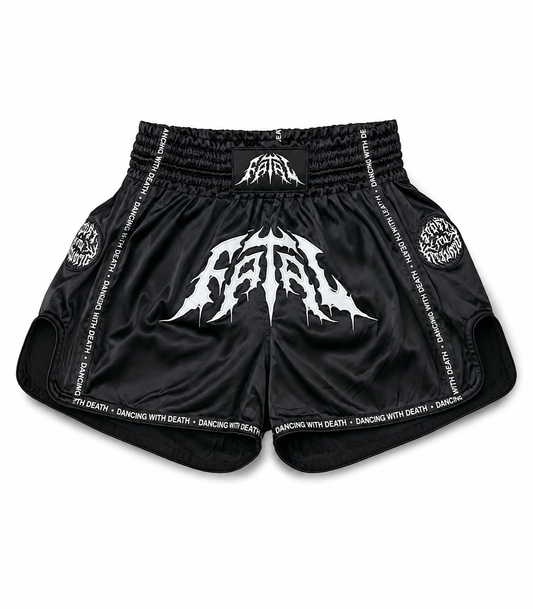 FATAL ESSENTIAL MUAY THAI SHORTS — BLACK